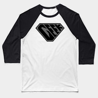 Geek SuperEmpowered (Black on Black) Baseball T-Shirt